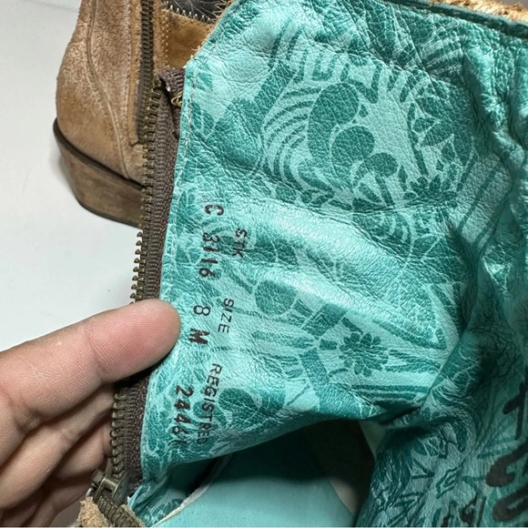 Corral Western Boots Womens Ankle Patchwork Round Toe 8 M Cognac C3116 - Picture 8 of 10